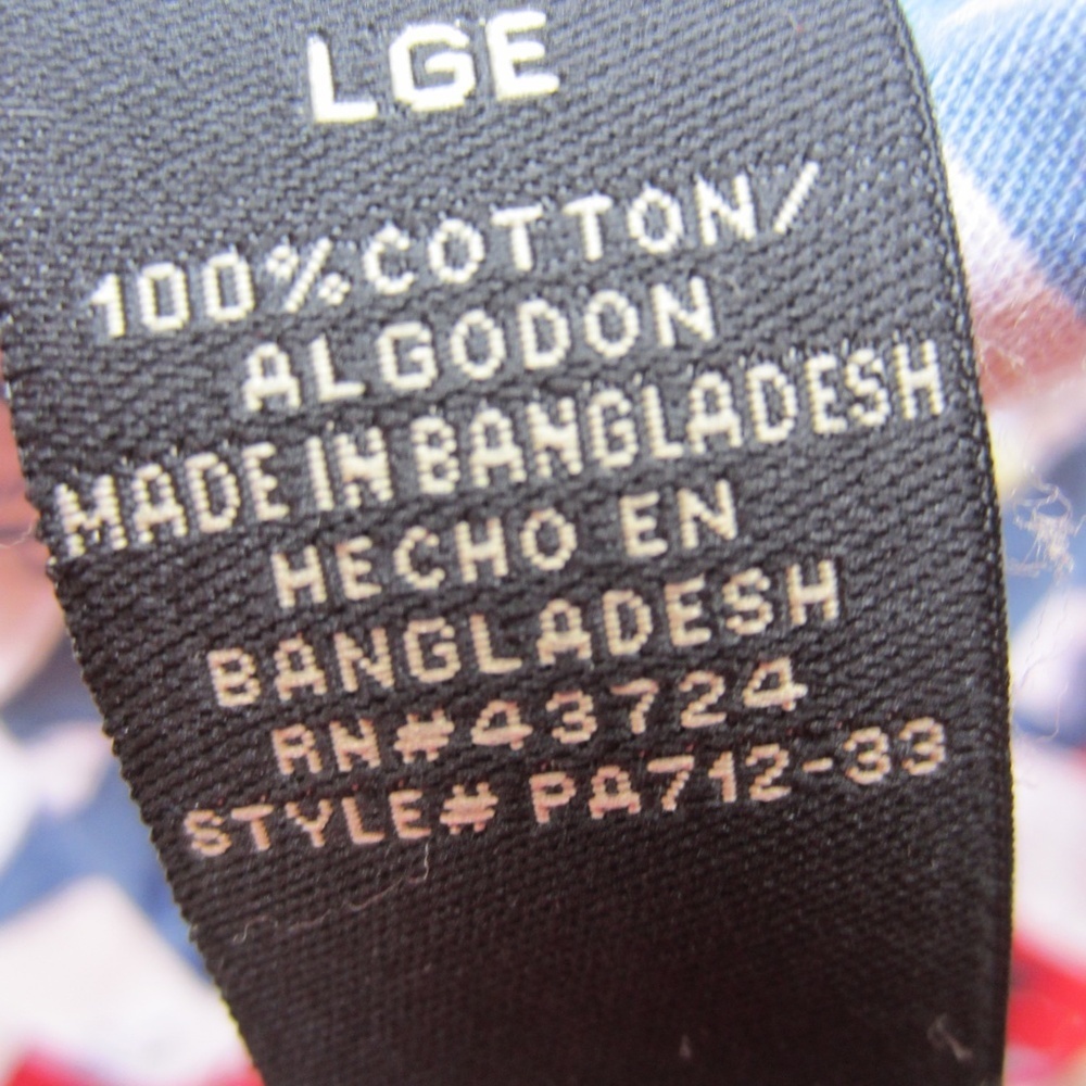 Cotton Traders‎ Sport Patriotic Button Down Shirt Men's L short sleeves USA Flag - Picture 7 of 12
